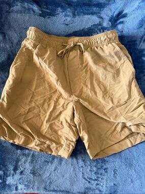 American Eagle Tan Mesh-Lined Casual Shorts